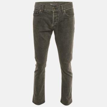 مملوكة مسبقًا Saint Laurent Paris Grey Denim Straight Leg Jeans M Waist 36"