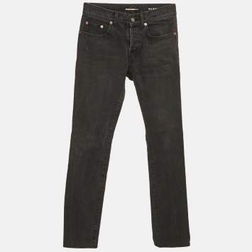 مملوكة مسبقًا Saint Laurent Paris Black Denim Straight Leg Jeans S Waist 31"