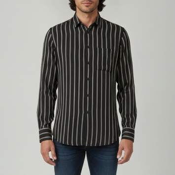مملوكة مسبقًا Saint Laurent Paris Black Pinstripe Jacquard Long Sleeve Shirt L 