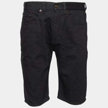 Saint Laurent Black Denim Shorts M