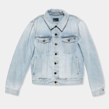 Saint Laurent Blue Denim Front Pocket Long Sleeve Jacket XS
