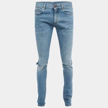 Pre Owned Saint Laurent Blue Denim Slim Fit Jeans S Waist 31"