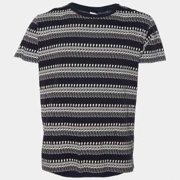Saint Laurent Black Printed Cotton Knit T-Shirt XL