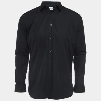 Pre Owned Saint Laurent Black Cotton Button Front Shirt M