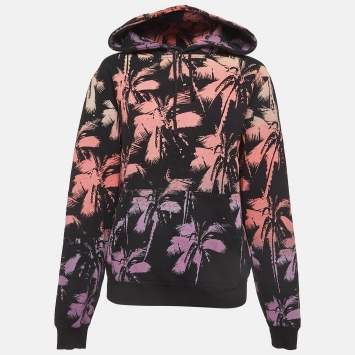 Pre Owned Saint Laurent Paris Multicolor Psalm Print Cotton Hoodie S