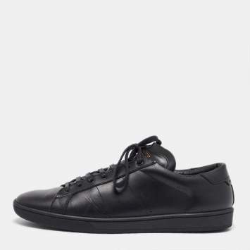 Pre Owned Saint Laurent Paris Black Leather Andy Low Top Sneakers 44