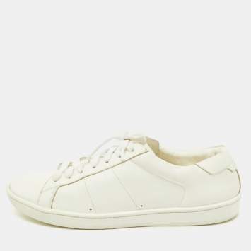 Saint Laurent White Leather Andy Low Top Sneakers Size 43