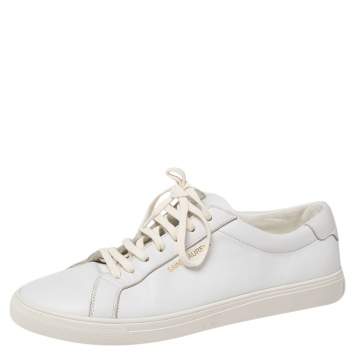 Pre Owned Saint Laurent White Leather Andy Low-Top Sneakers Size 42.5
