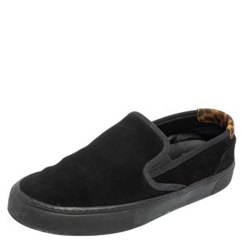 Pre Owned Saint Laurent Black Suede Venice Slip-On Sneakers Size 42