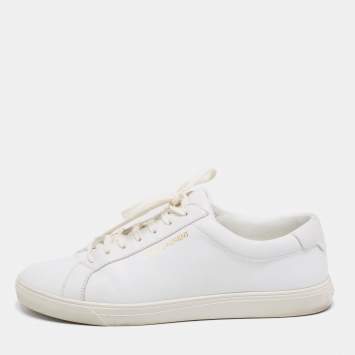 Pre Owned Saint Laurent White Leather Andy Low-Top Sneakers Size 41