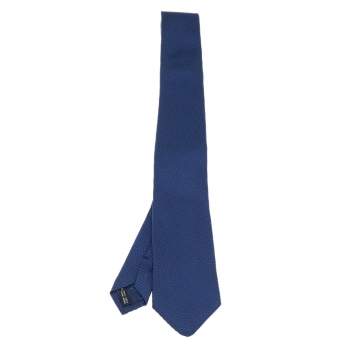 Pre Owned Salvatore Ferragamo Blue Jacquard Silk Tie