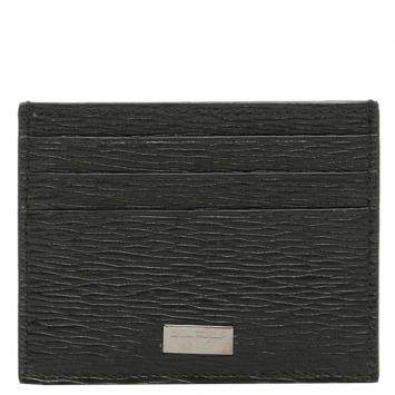 Pre Owned Salvatore Ferragamo Black Leather Card holder 