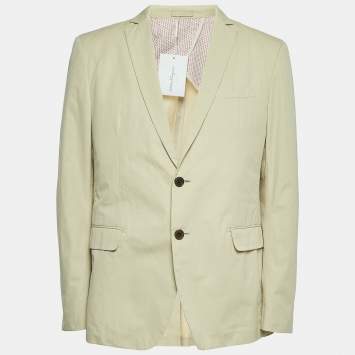 Pre Owned Salvatore Ferragamo Beige Cotton Single-Breasted Blazer XXL