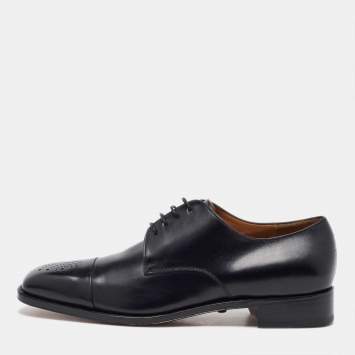 Salvatore Ferragamo Black Leather Lace Up Derby Size 41.5