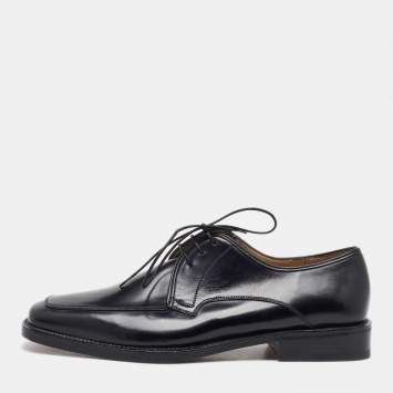 Salvatore Ferragamo Black Leather Lace Up Derby Size 41.5