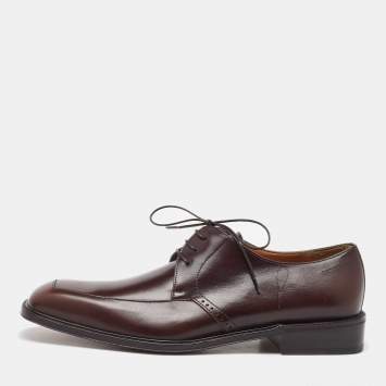 Salvatore Ferragamo Brown Leather Lace Up Derby Size 41.5