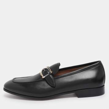 Pre Owned Salvatore Ferragamo Black Leather Loafers Size 42