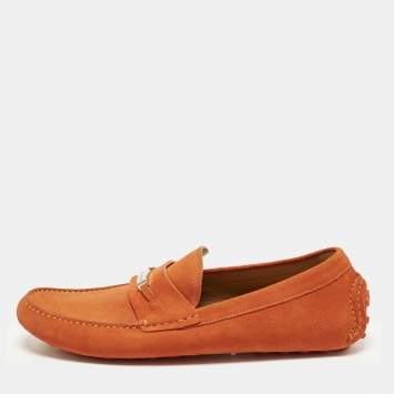 مملوكة مسبقًا Salvatore Ferragamo Grenoble Size 42.5 Orange Suede Driver Loafers