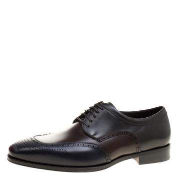Pre Owned Salvatore Ferragamo Tricolor Leather Brogue Oxfords Size 43.5