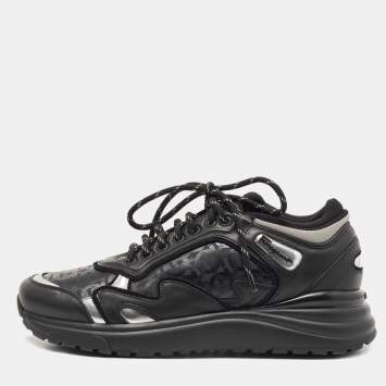 Pre Owned Salvatore Ferragamo Black Leather Now Runner Sneakers Size 40