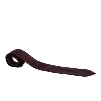 Pre Owned Salvatore Ferragamo Burgundy Textured Classic Silk Tie