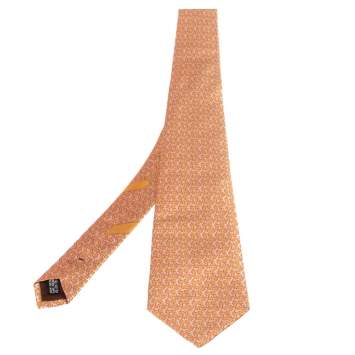 Pre Owned Salvatore Ferragamo Pink Rabbit Print Silk Tie