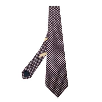 Pre Owned Salvatore Ferragamo Blue Owl Print Silk Tie