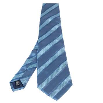 Salvatore Ferragamo Blue Multistriped Silk Tie