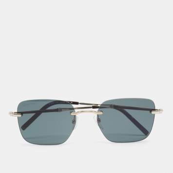 Pre Owned Salvatore Ferragamo Gold Tone/Green SF225S Rimless Sunglasses