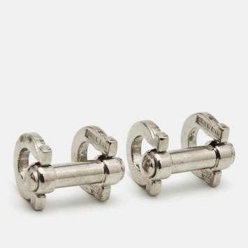 Pre Owned Salvatore Ferragamo Vintage Silver Tone Cufflinks