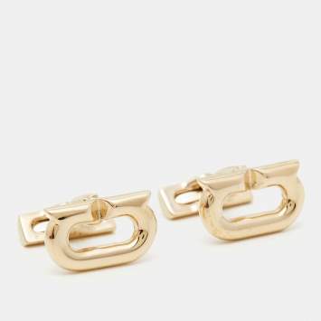 Pre Owned Ferregamo Gancini Gold Tone Cufflinks