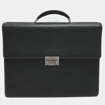 Salvatore Ferragamo Black Leather Briefcase