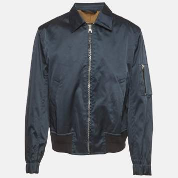 مملوكة مسبقًا جاكيت بسحاب سالفاتوري فيراغامو أزرق صناعي مقاس ضخم جد ًا جدًا جدًا (ثلاثي إكس لارج)