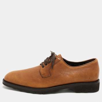 Pre Owned Salvatore Ferragamo Brown Leather Lace Up Derby Size 44
