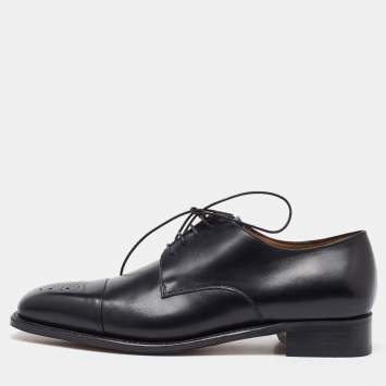 Salvatore Ferragamo Black Leather Lace Up Derby Size 41.5