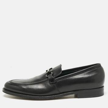 Salvatore Ferragamo Black Leather Seattle Loafers Size 44