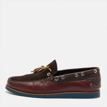مملوكة مسبقًا Salvatore Ferragamo Camp Size 41.5 Brown Leather And Suede Loafers