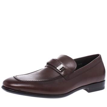 Pre Owned Salvatore Ferragamo Brown Leather Loafers Size 41.5