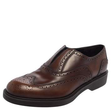 Pre Owned Salvatore Ferragamo Brown Leather Brogue Oxford Size 42