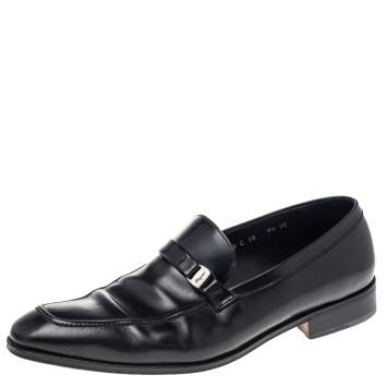 مملوكة مسبقًا Salvatore Ferragamo Black Leather Mattia Loafers Size 43.5