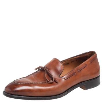 Pre Owned Salvatore Ferragamo Brown Leather Loafers Size 43.5