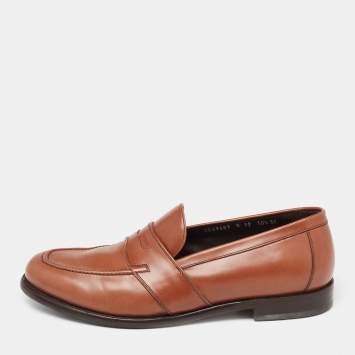 Pre Owned Salvatore Ferragamo Brown Leather Penny Loafers Size 44.5