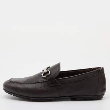 Pre Owned Salvatore Ferragamo Brown Leather Loafers Size 40.5