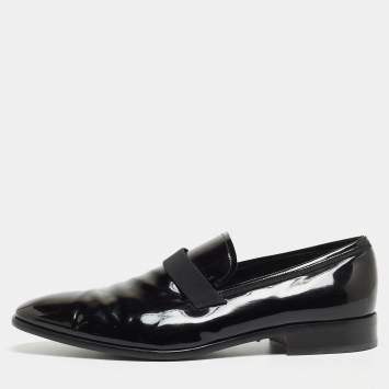 مملوكة مسبقًا Salvatore Ferragamo Black Patent Leather Antoane Loafers Size 46