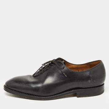 Pre Owned Salvatore Ferragamo Black Leather Lace up Bit Loafers Size 43