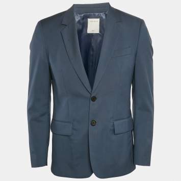 Pre Owned Sandro Blue Wool Single Breasted Blazer M