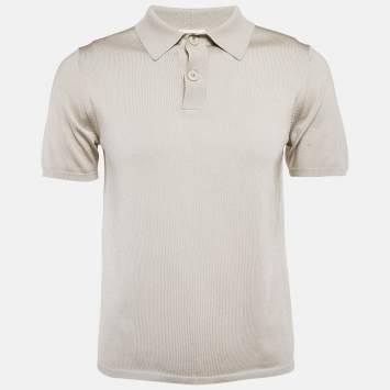 Pre Owned Sandro Grey Jersey Polo T-Shirt M