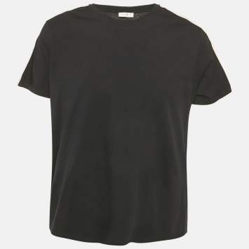 Pre Owned Sandro Navy Blue Jersey Shoulder Stripe Detail T-shirt L