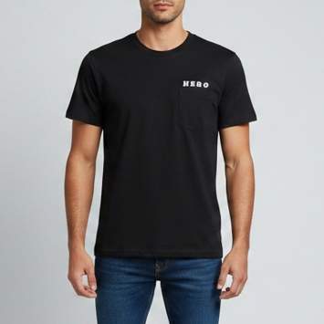 Pre Owned Sandro Black Flocked Hero Print Jersey Slim Fit T-Shirt L