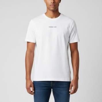 مملوكة مسبقًا Sandro White Logo Embroidered Jersey Crewneck T-Shirt M